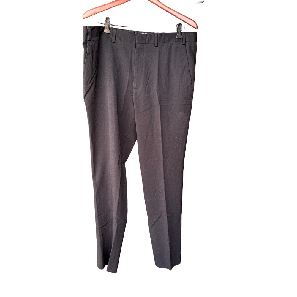 TOPMAN Black dress pants polyester elastane & rayon blend very nice flat front‎